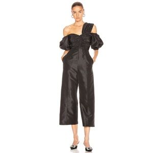 Self-Portrait Black One-Shoulder Jumpsuit